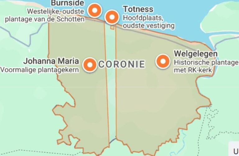 Kaart van Coronie